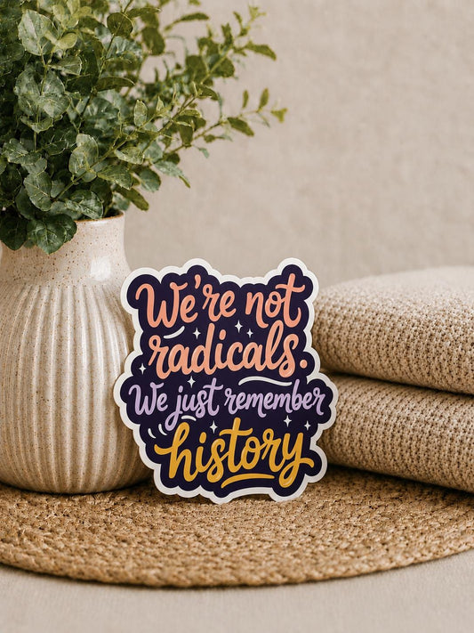 We're Not Radicals We Just Remember History: Waterproof Vinyl Sticker