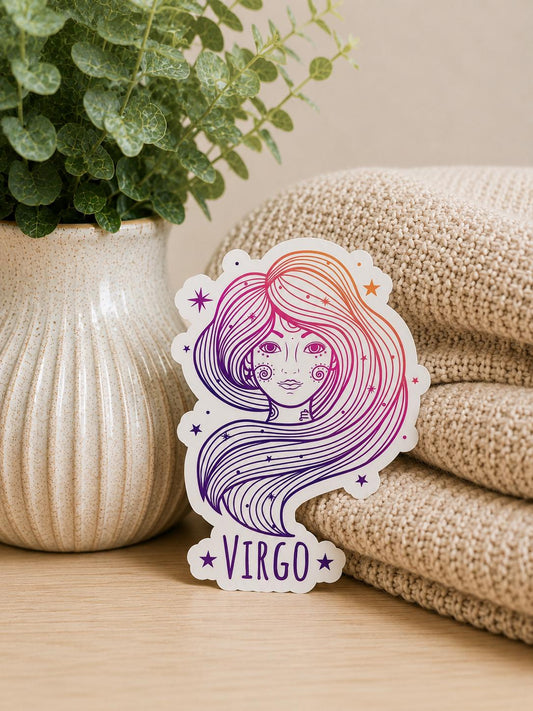 Virgo Zodiac Astrology Sign: Waterproof Vinyl Sticker