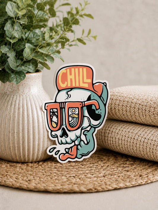 Waterproof Chill Skull Sticker