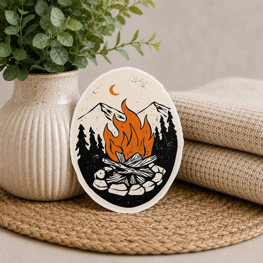 Camping Campfire: Waterproof Vinyl Sticker