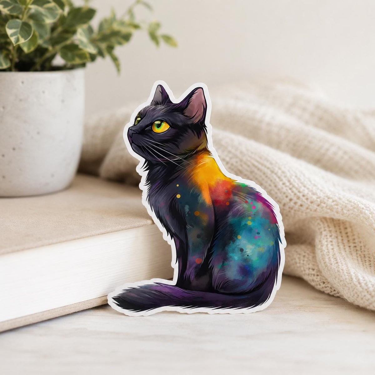 Magical Black Cat WATERPROOF Sticker