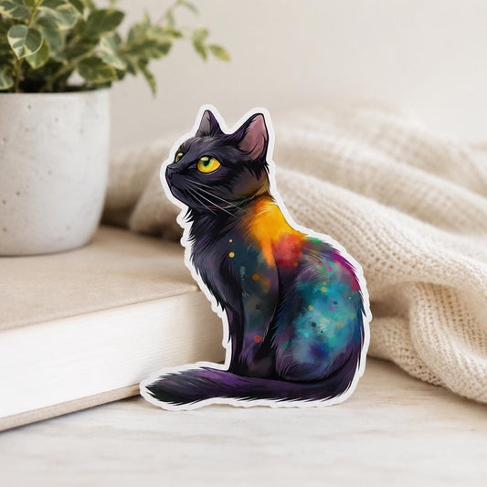 Magical Black Cat WATERPROOF Sticker