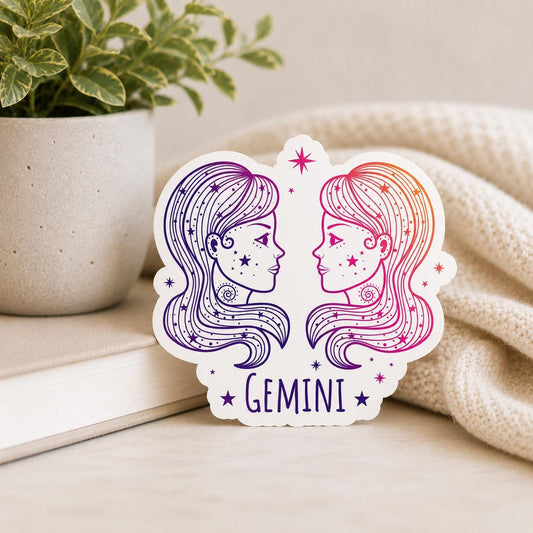 Gemini Zodiac Astrology Sign: Waterproof Vinyl Sticker