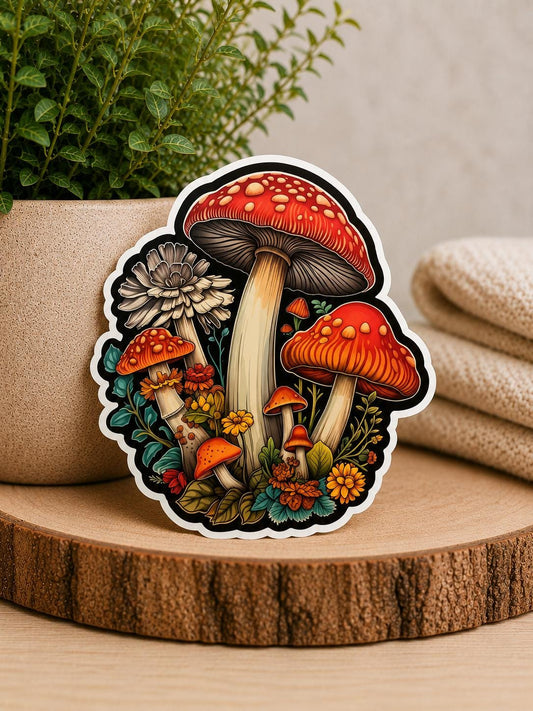 Waterproof Mushroom Vinyl Waterproof Sticker
