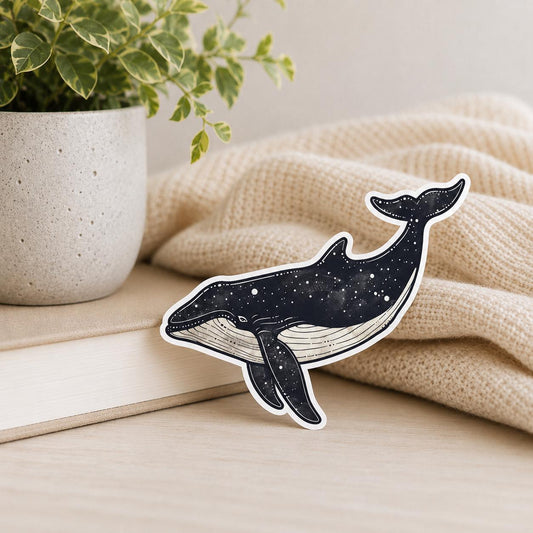 Galaxy Whale: Waterproof Vinyl Sticker