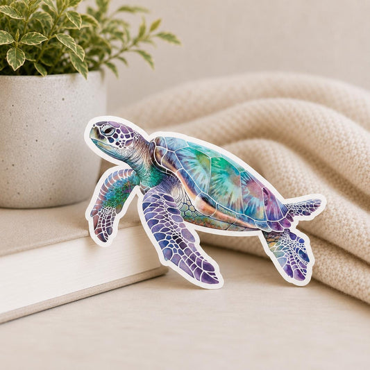 Watercolor Sea turtle: Waterproof Vinyl Sticker