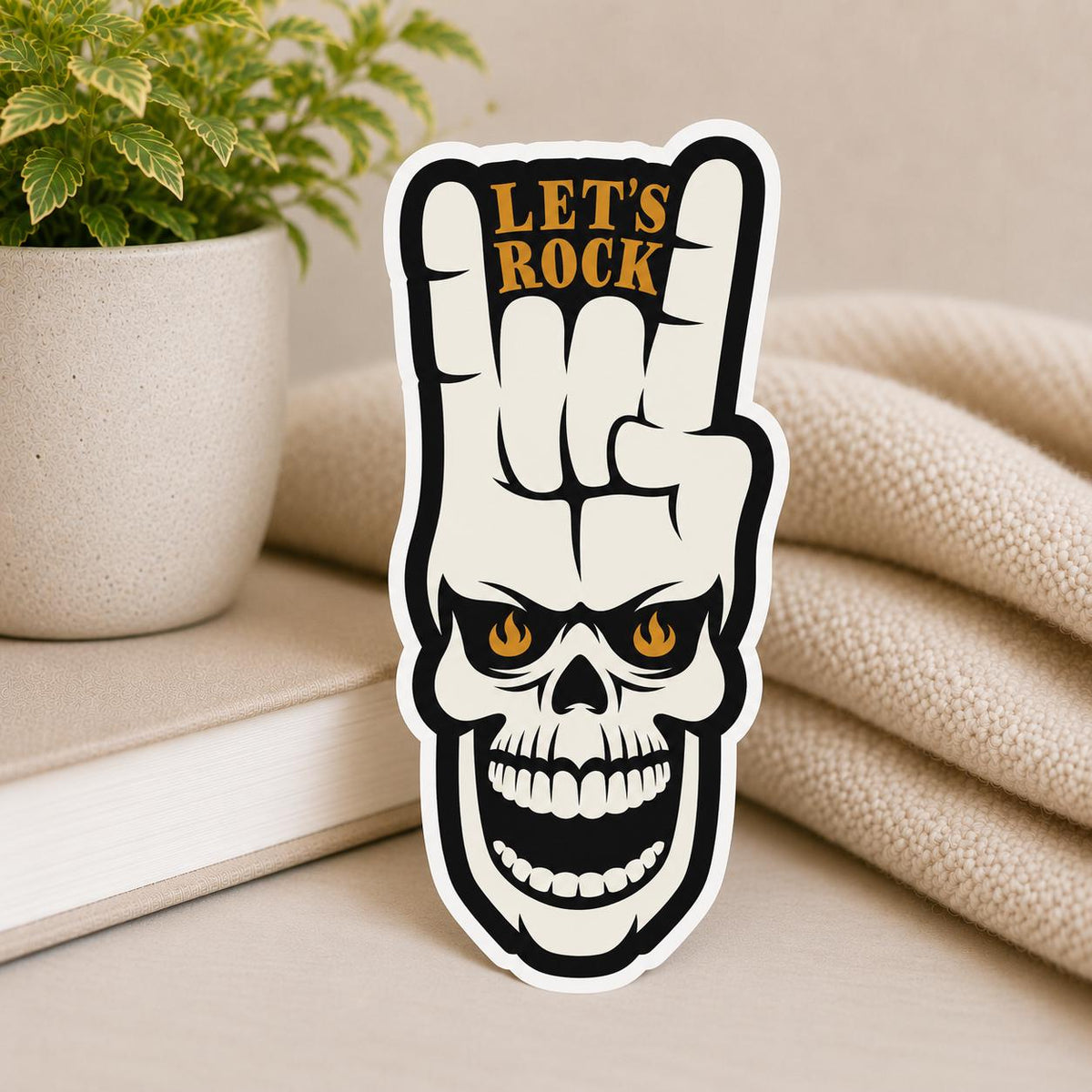 Let's Rock Music Waterproof Vinyl Sticker