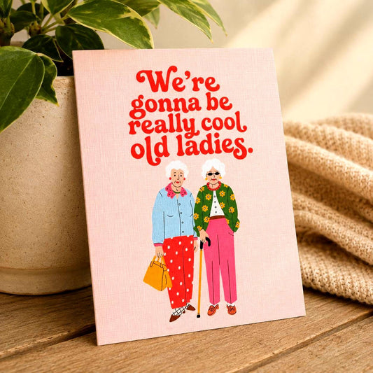 We're gonna be really cool old ladies: Funny Greeting Card